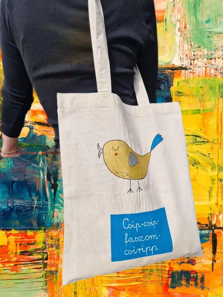 Csipp-csipp faszom csiripp - kézzel festett táska