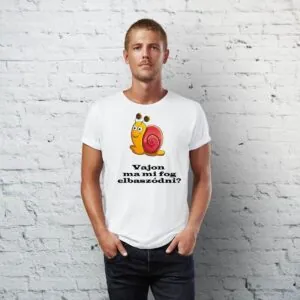 Kérdés - Vajon ma mi fog elb*szódni? (csiga) - unisex póló