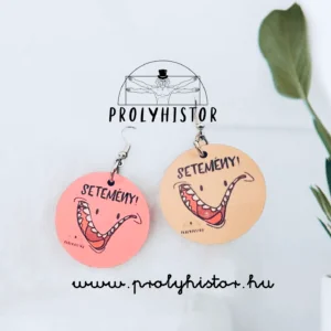 Seteményes - fa fülbevaló